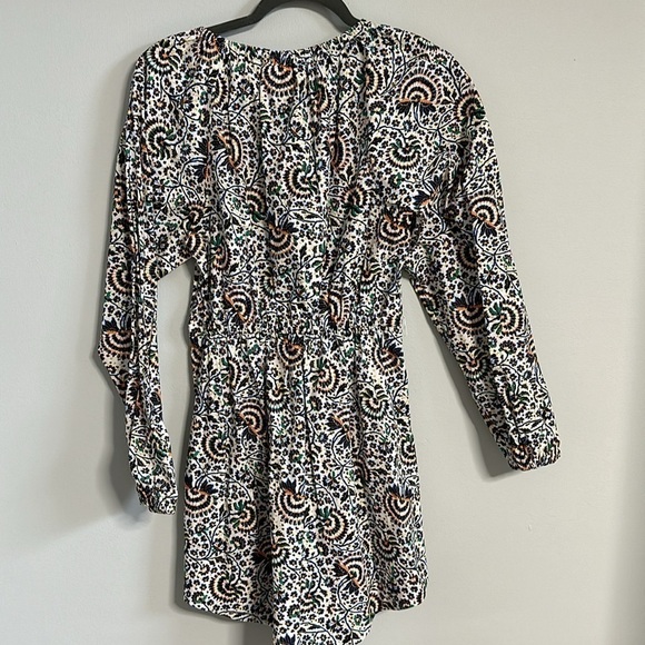 A.L.C. Adelaide Dress Women's NWT 2 V Neck Pockets Long Sleeves Mini Multi Print - Picture 9 of 12